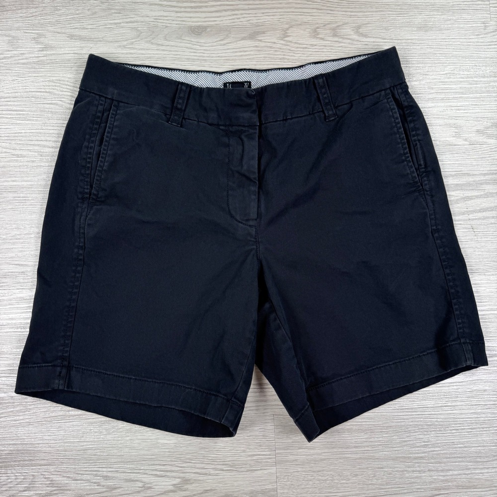 J.Crew Women's Chino Shorts Black Size‎ 4 Stretch Cotton Preppy Minimalist